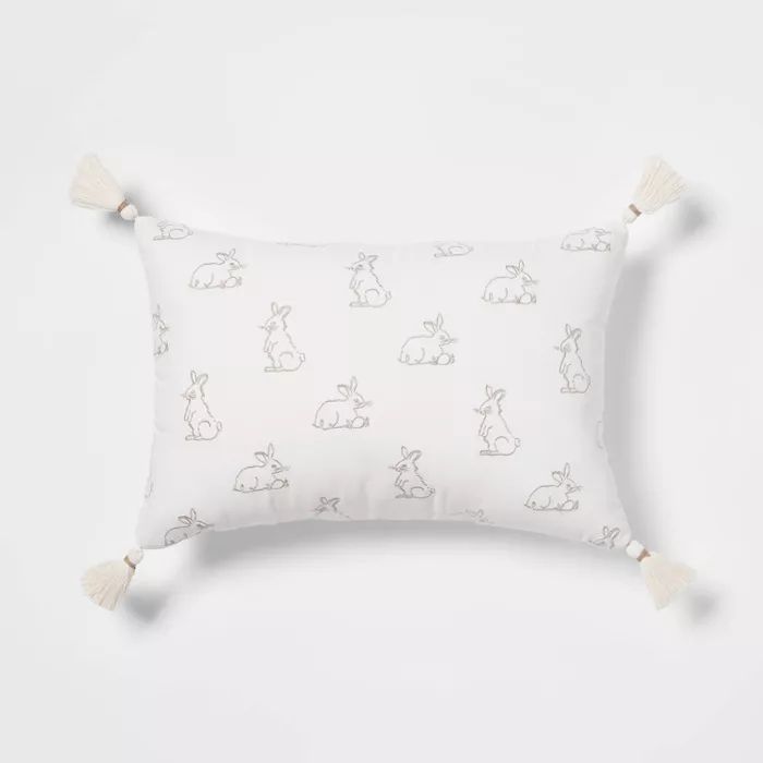 Mini Bunnies Lumbar Throw Pillow Cream - Threshold™ | Target