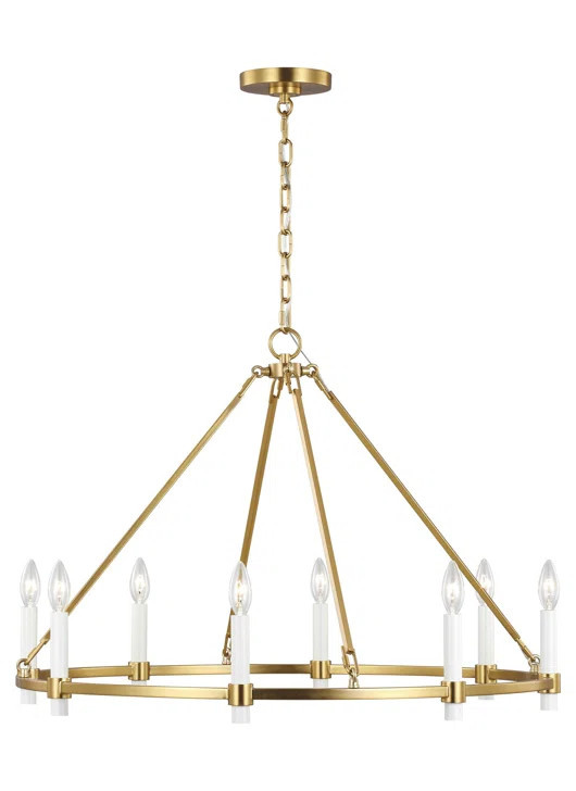 Chapman & Myers Marston 8 - Light Candle Style Wagon Wheel Chandelier | Wayfair North America