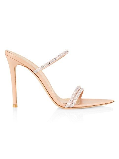 Cannes 105 Crystal-Embellished Leather Mules | Saks Fifth Avenue
