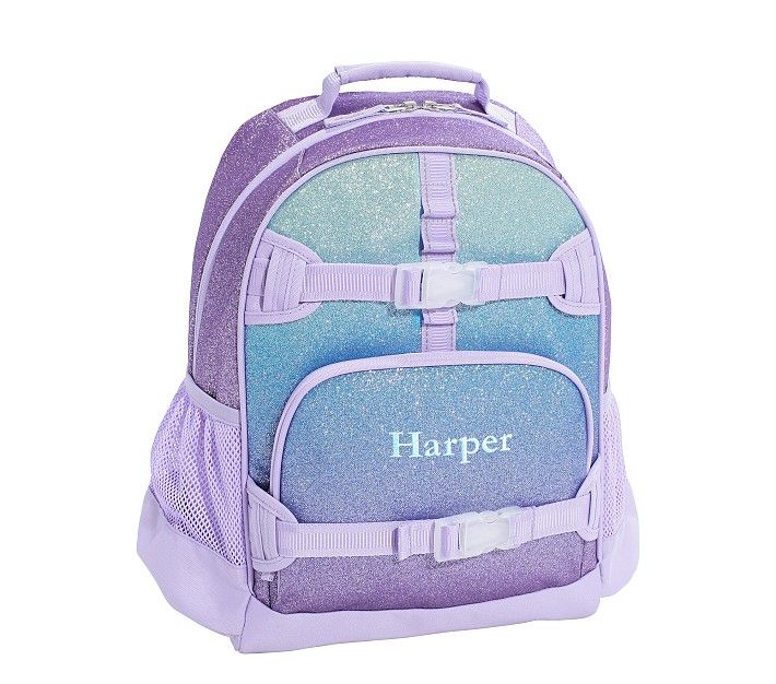 Mackenzie Lavender/Aqua Ombre Sparkle Glitter Backpacks | Pottery Barn Kids