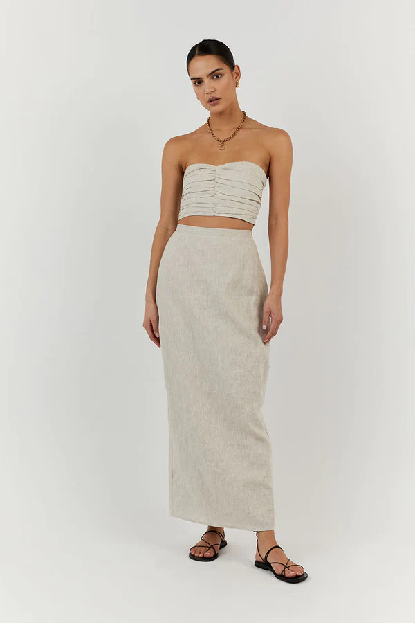 BONNIE NATURAL LINEN CROP TOP | DISSH