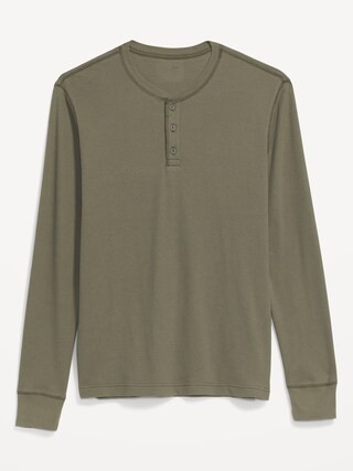 Thermal-Knit Long-Sleeve Henley T-Shirt for Men | Old Navy (CA)