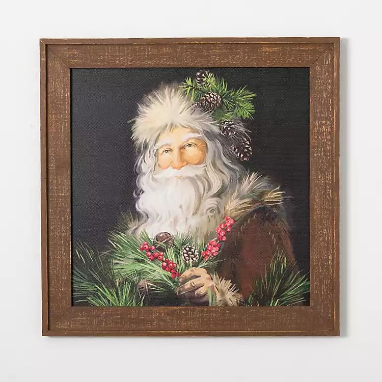 Santa Portrait Wood Framed Art Print | Kirkland's Home