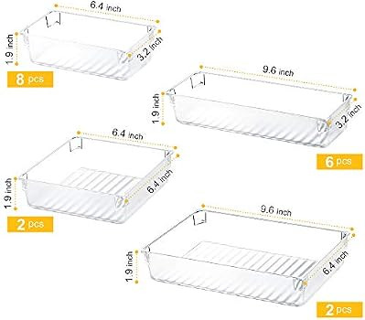 Kootek 18 Pcs Desk Drawer Organizer Trays 4-Size Bathroom Drawer Tray Dividers Plastic Vanity Org... | Amazon (US)
