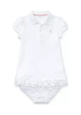 Ralph Lauren Childrenswear Baby Girls Ruffled Polo Dress & Bloomer | Belk