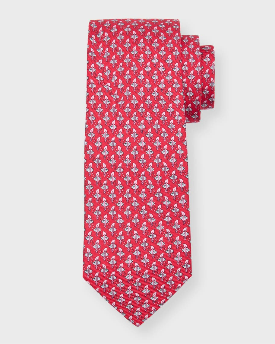 Ferragamo Men's Silk Fish-Print Tie | Neiman Marcus