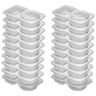 20-Set Reusable 2-Compartment Dipping Containers with Lid for Portion Control and Outdoor Takeaway Sauce Food Storage | The Home Depot