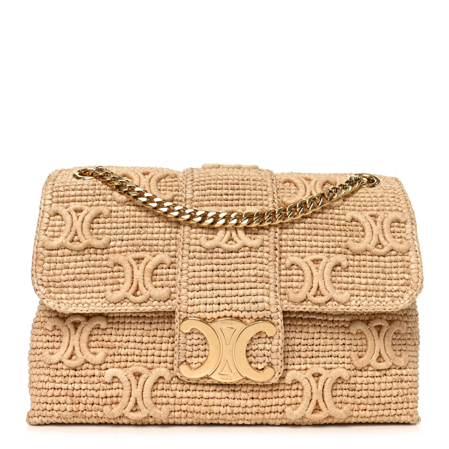 Celine Raffia Triomphe Medium Victoire Natural 1858868 | FASHIONPHILE (US)