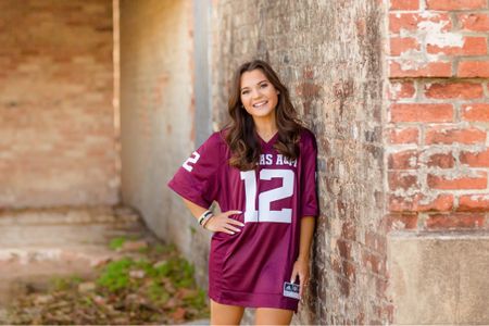 Obsessed with this Texas A&M game day outfit!!  Stacked bracelets are now 20% off with code BETH and can be customized for any school. Such a great gift idea for graduating seniors that know where they are going to college in the fall!👍🏻 #texasa&m #aggies #aggiegameday #gameday #texas #a&m #gigem #aggiemom 

#LTKGiftGuide #LTKSeasonal #LTKsalealert