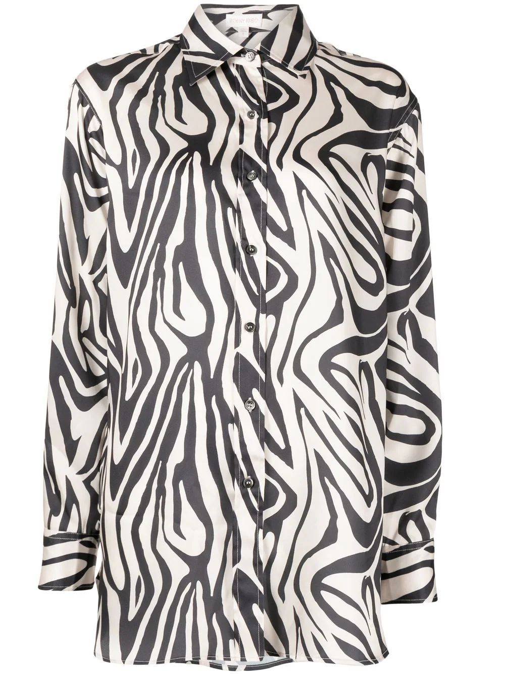 Ronny Kobo zebra-print Satin Shirt - Farfetch | Farfetch Global