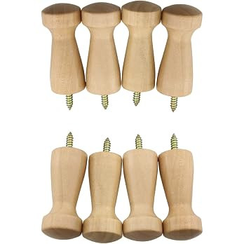 ZCZQC 8pcs Screw-on Coat Hanging Hook Wooden Coat Hooks Shaker Pegs Towel Hook Clothes Hanger Hoo... | Amazon (US)