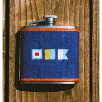 Custom Needlepoint Flasks | 100% Hand-Stitched Stainless Steel Cowhide Leather Trim Monogram Flask Groomsmen Gift For Dad | Etsy (US)