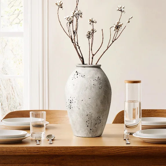 LE TAUCI 11.5" Ceramic Vase, Large Ceramic Rustic Vase, Farmhouse Decorative Flower Vase for Home... | Walmart (US)