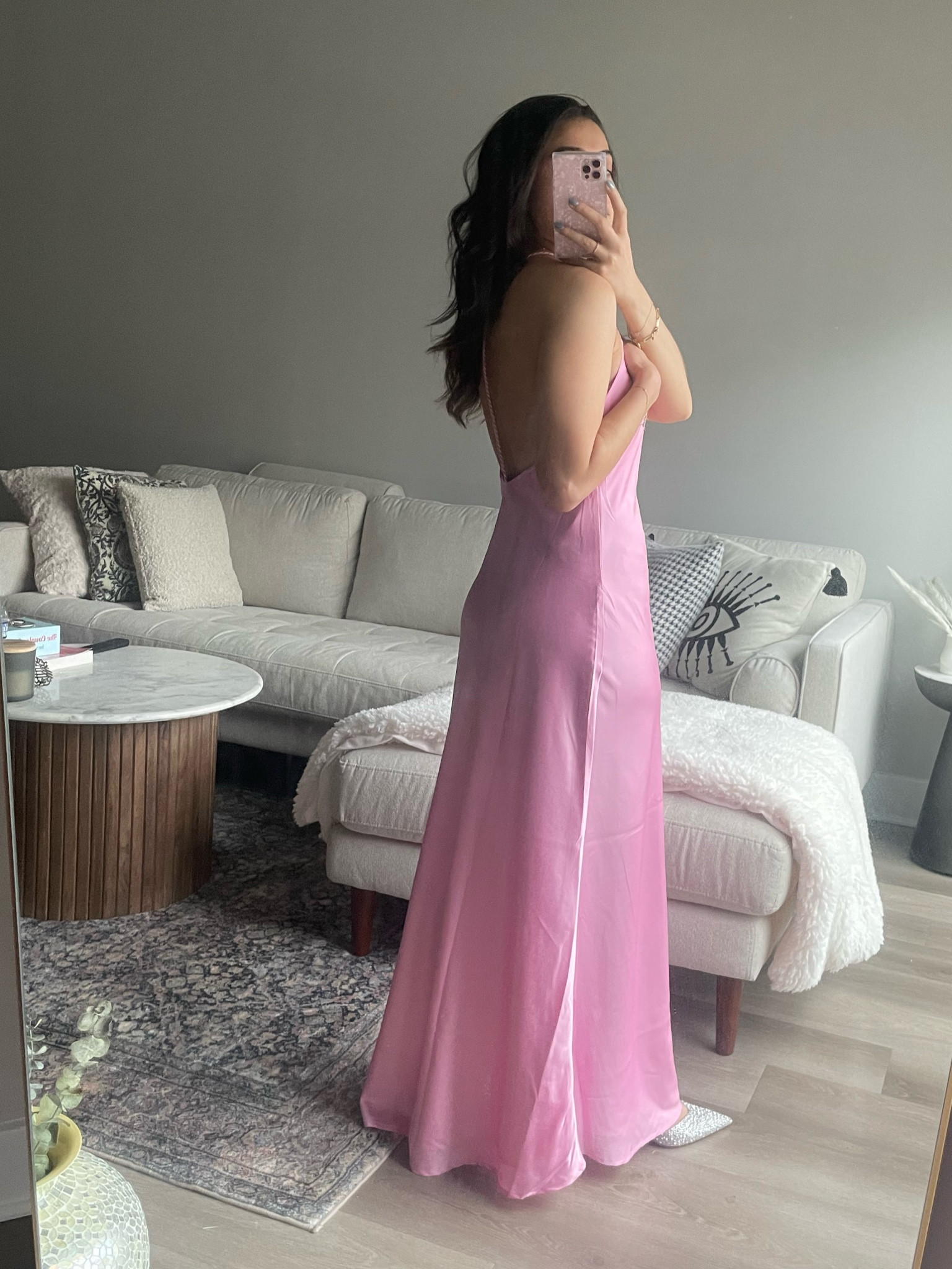 a steal for under $30! open back with a single braided strap. a lightweight satin in the perfect flirty pink. i am 5’1” and don’t need to hem, even when paired with kitten heels. 

#satin #silk #mididress #maxidress #partydress #weddingguest 

#LTKfindsunder50 #LTKparties #LTKsalealert
