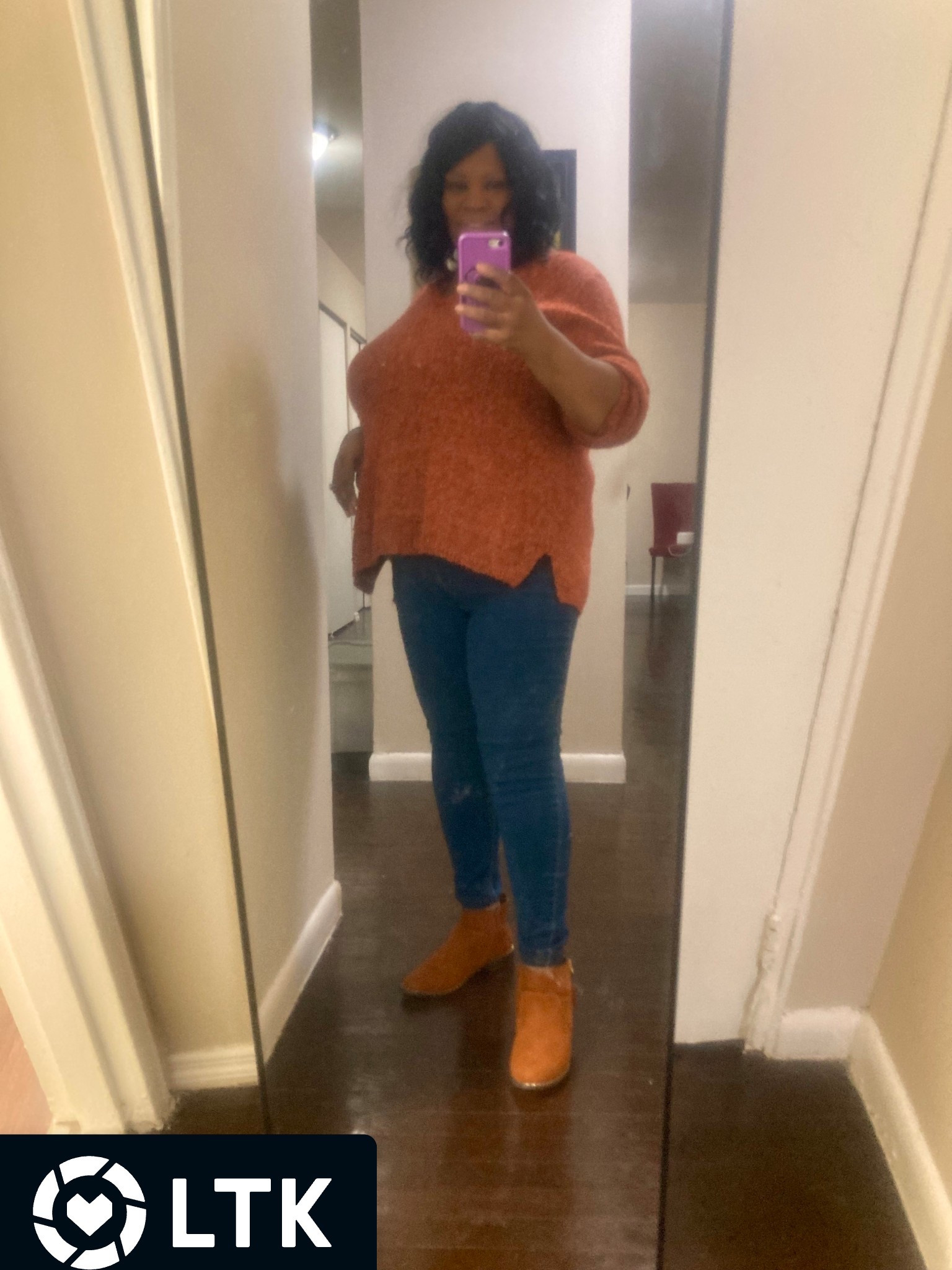 Plus size rust sweater with jeans and rust boots 

#LTKootd #LTKPlusSize #LTKOver40