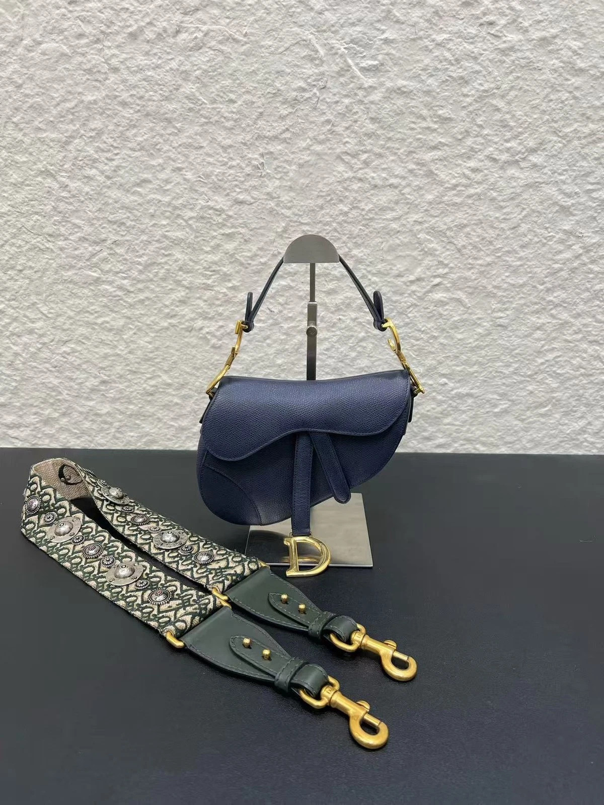 Dior Saddle Mini Navy Grained Leather Shoulder / Crossbody Bag Authentic | eBay | eBay US