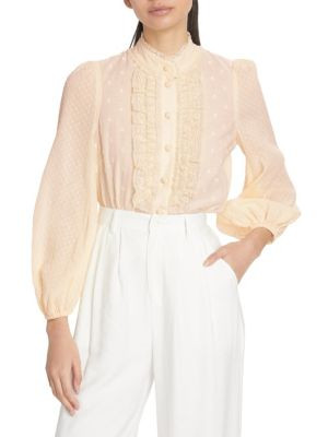 August Cotton Swiss-Dot Blouse | Saks Fifth Avenue OFF 5TH