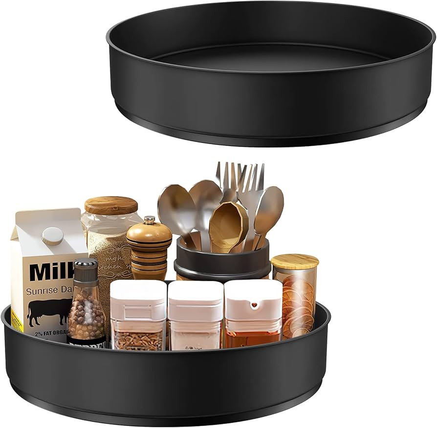 Lazy Susan Turntable Organizer, Landmore 2 Pack 10.2 Inch Stainless Steel Non Skid Turntable Spic... | Amazon (US)