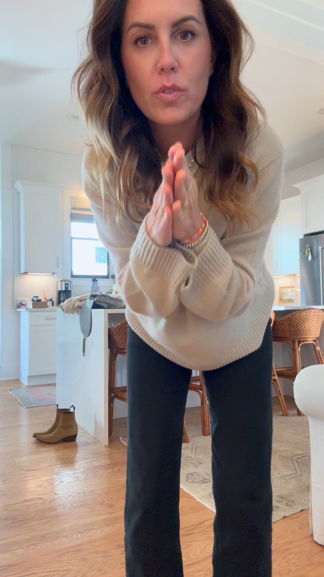 The BEST leather bomber from Quince 🖤 @onequince #quincepartner

Leather Bomber: Wearing a medium, if between sizes, size down

Oversized Cashmere Sweater: Wearing a medium, size down for a more snug fit 

#LTKdayinmylife #LTKSeasonal #LTKootd