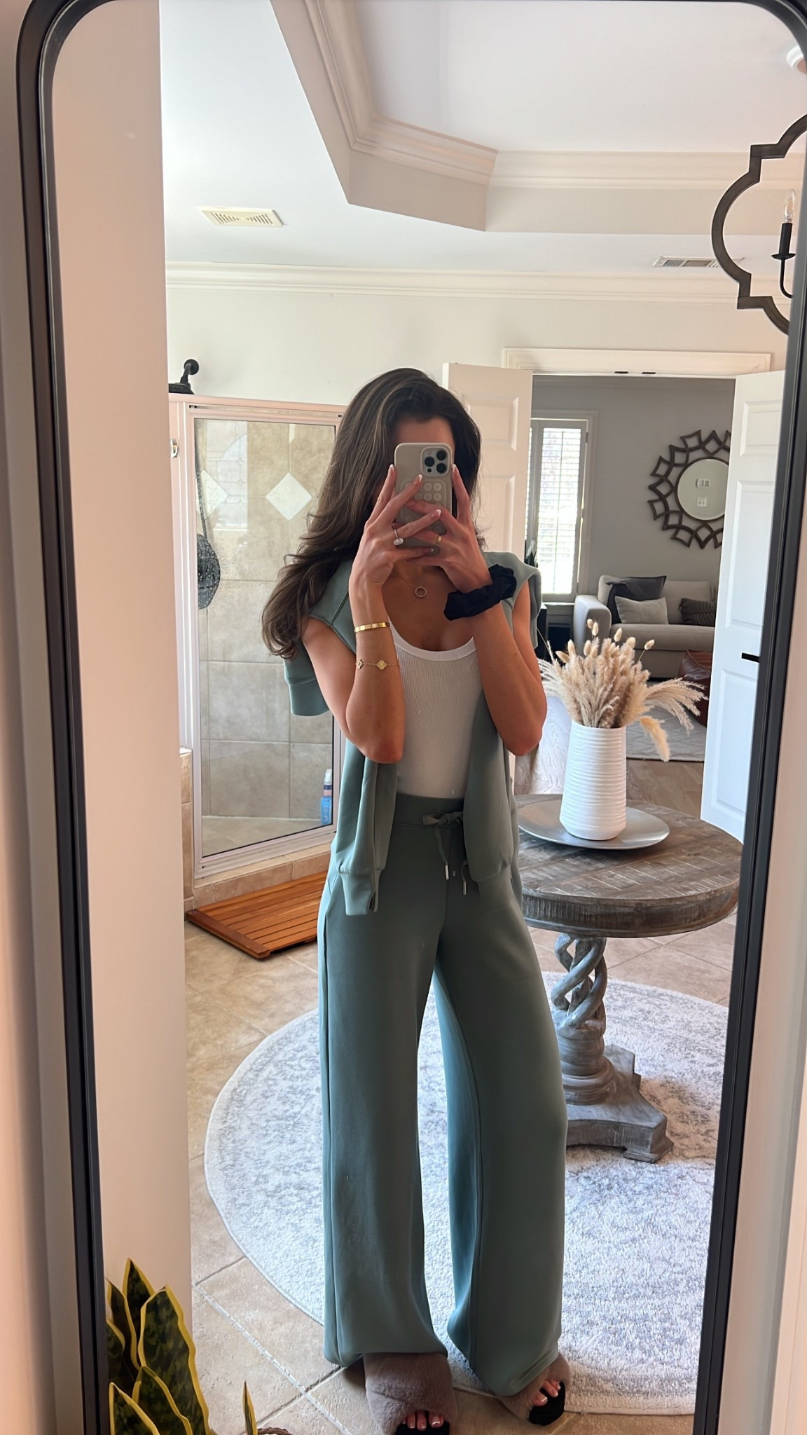 Spanx set. Small tall in pants and medium in pullover. 

#LTKSpringSale 

#LTKTravel #LTKSaleAlert