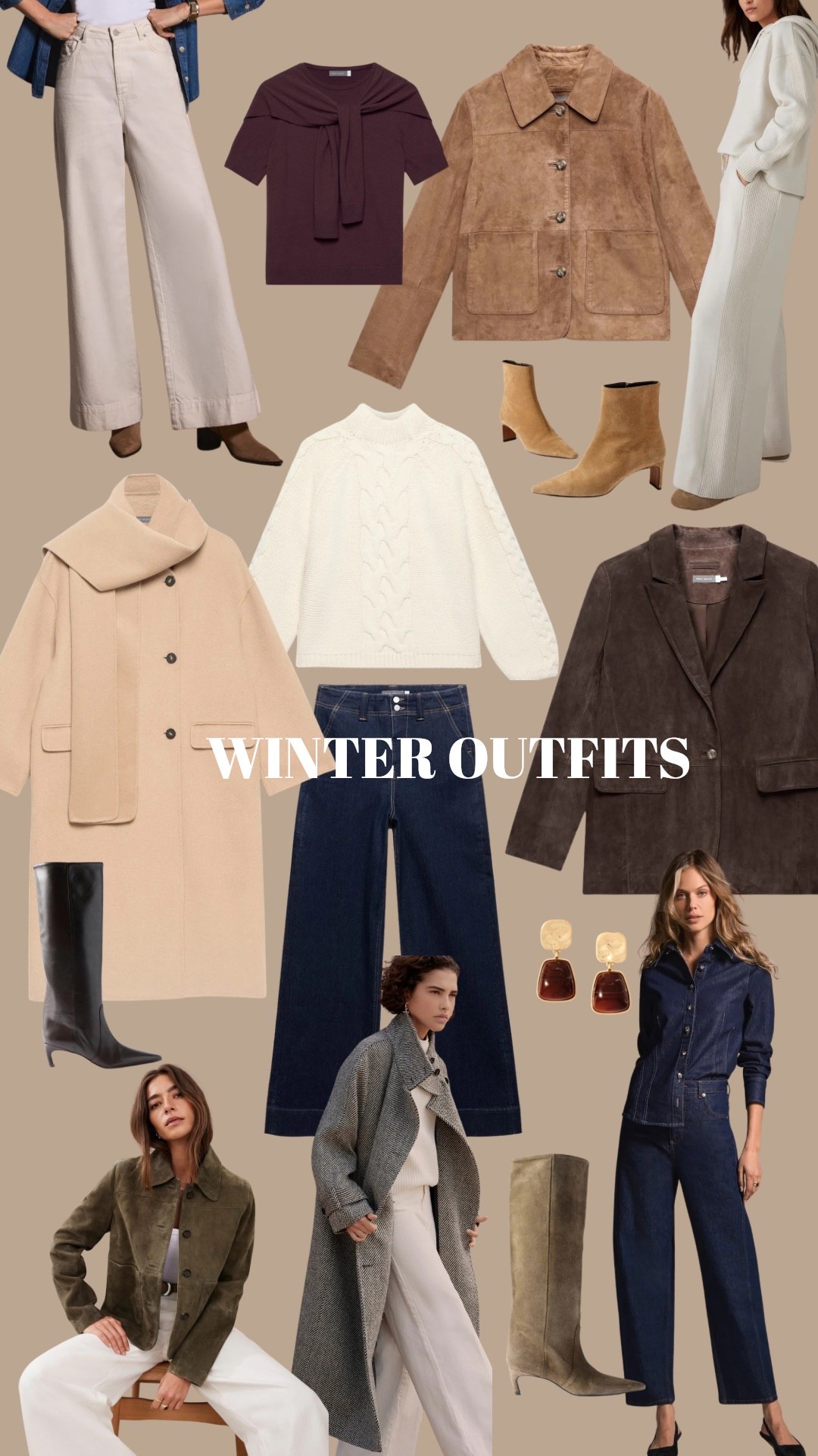 Suede jacket, scarf coat, cable knit, dark denim, suede boots, funnel neck coat, mint velvet, brown suede winter outfits 

#LTKwinter #LTKuk #LTKautumn