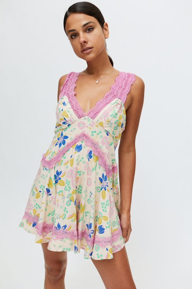 UO Tiffany Lace Trim Mini Dress | Urban Outfitters (US and RoW)