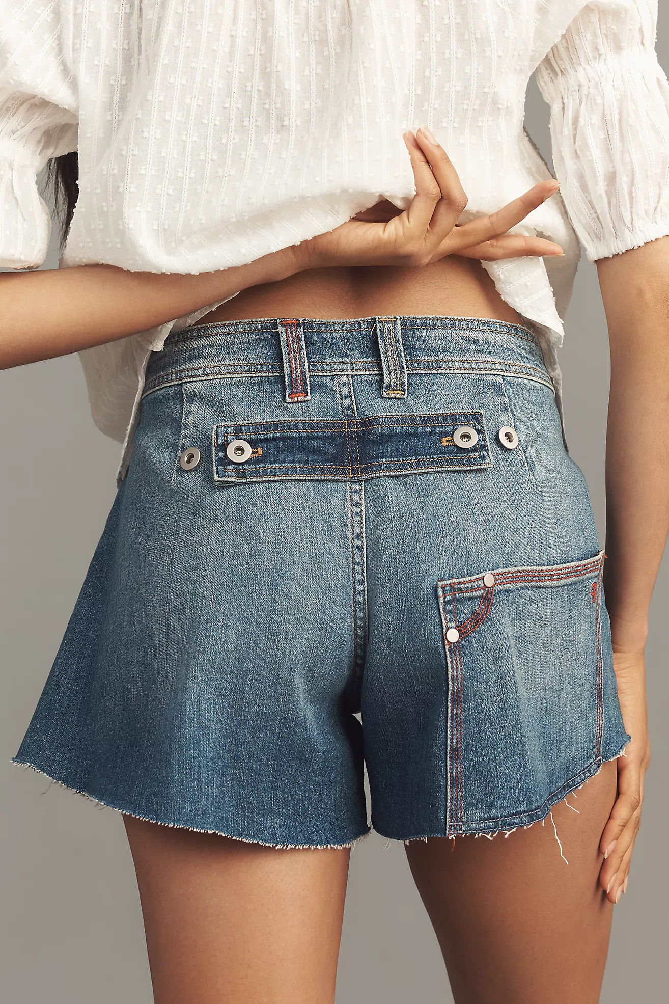 Pilcro Cut-Off Carpenter Denim Shorts | Anthropologie (US)