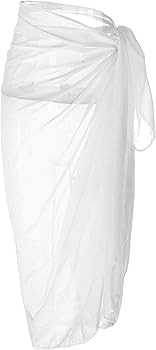 MissShorthair Womens Chiffon Beach Pareos Sarong Sheer Swimsuit Cover Ups Swimwear Bikini Wrap | Amazon (US)