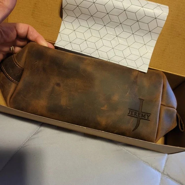 Personalized Men's Leather Toiletry Bag Groomsmen Gifts - Etsy | Etsy (US)