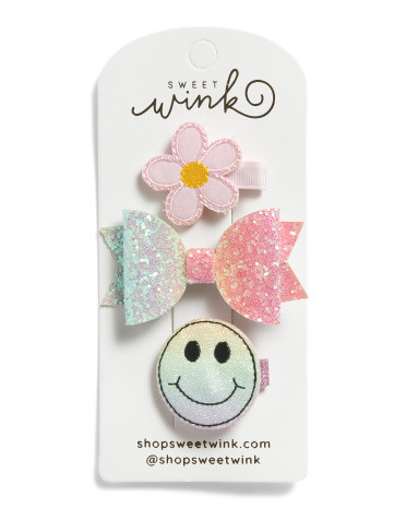 3pc Good Vibes Hair Clip Set | Kids' Accessories | Marshalls | Marshalls