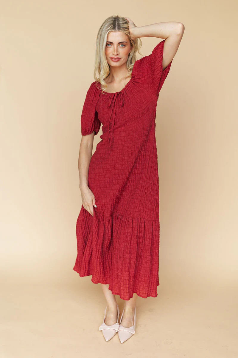 Sophia Midi in Scarlet Red | Henly
