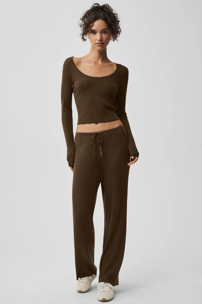 Sweater Knit Mid-Rise Unwind Wide Leg Pant | Alo Yoga (US)