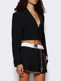 Cropped Blazer With Chain Black  | The Webster | The Webster