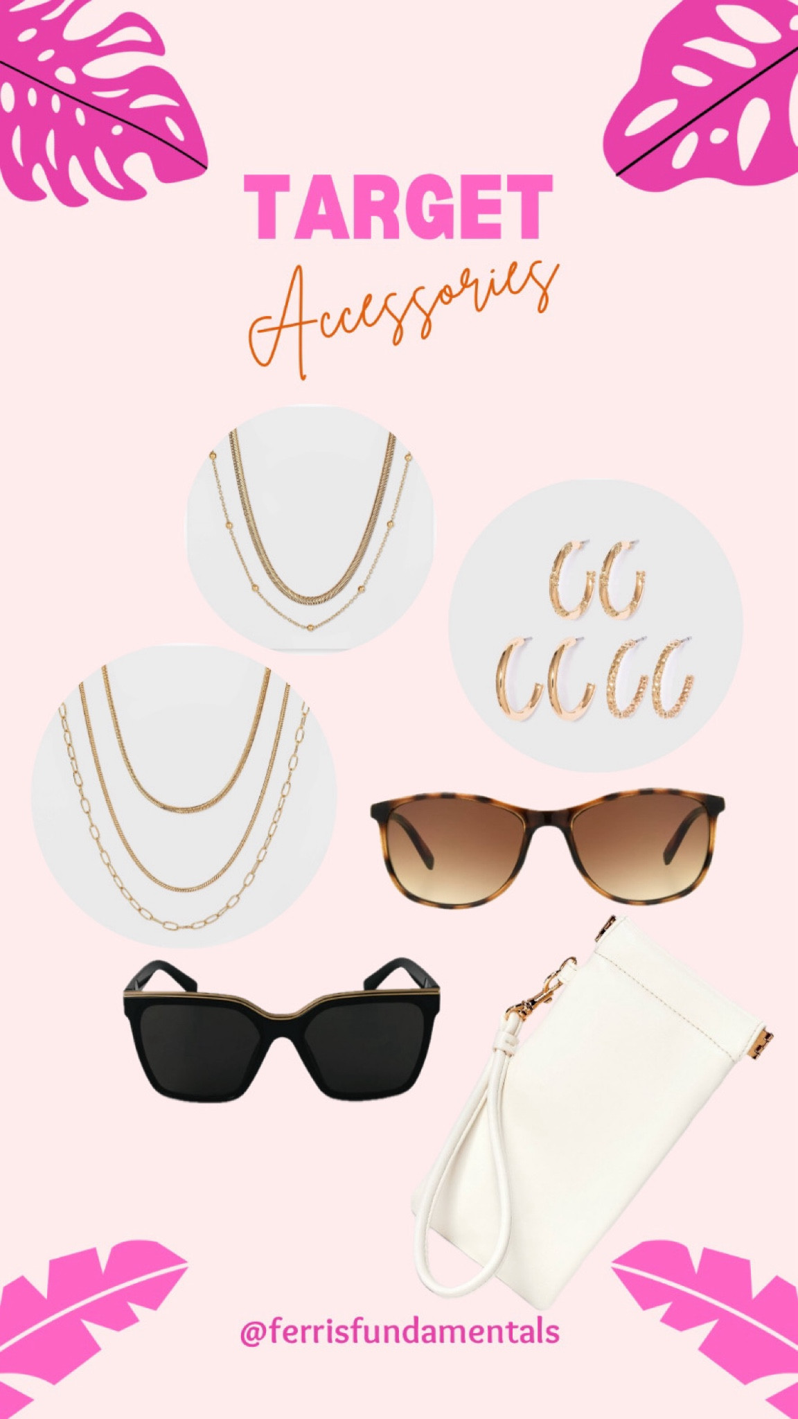 Target sunglasses + layered necklaces + dainty hoops 

#LTKSeasonal #LTKBeauty #LTKStyleTip