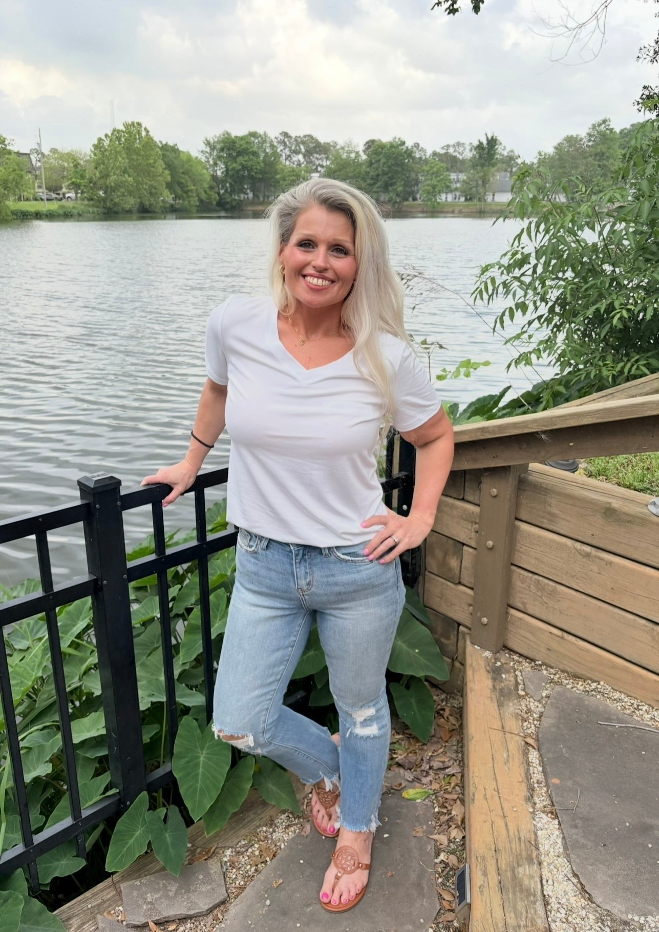 The perfect outfit for spring. These are one of my favorite spring jeans. They are cute, trendy, & comfy. If in between sizes definitely size down.


#LTKootd #LTKOver40 #LTKPetite