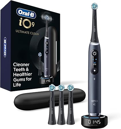 Oral-B iO Series 9 Limited Rechargeable Black Electric Toothbrush with (2) Ultimate Clean and (1)... | Amazon (US)