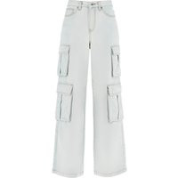 Self Portrait Washed Denim Cargo Jeans In | Balardi (US & Canada)