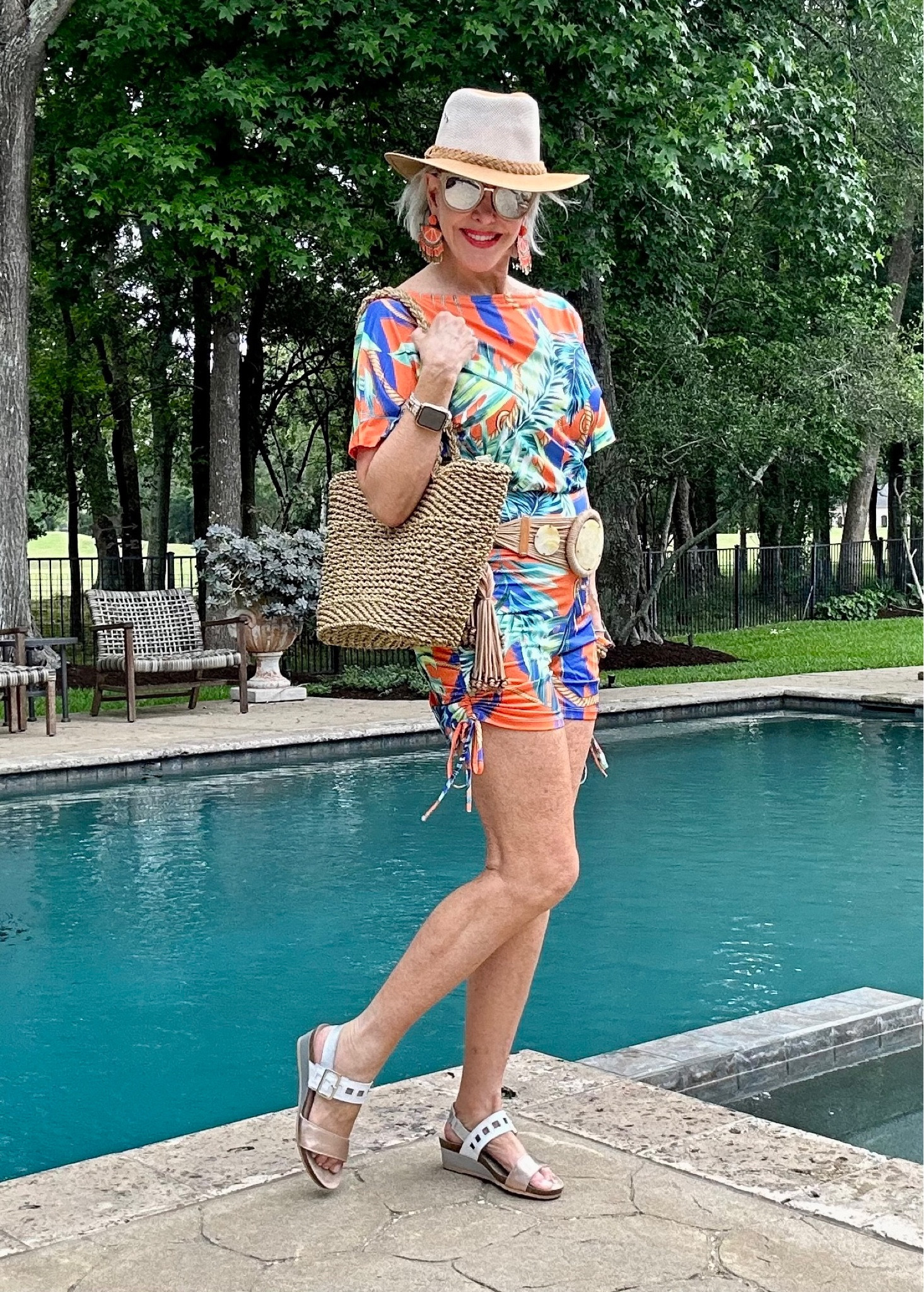 Cute romper from @rotita_official. 
Side cinching and elastic waist. I love the tropical print. My hat went with me to Africa and it was perfect. It works with many looks. 
#romper #resortwear #vacaystyle #summerlook #summerstyle #strawbag #simmerhat 

#LTKSeasonal #LTKunder50 #LTKstyletip