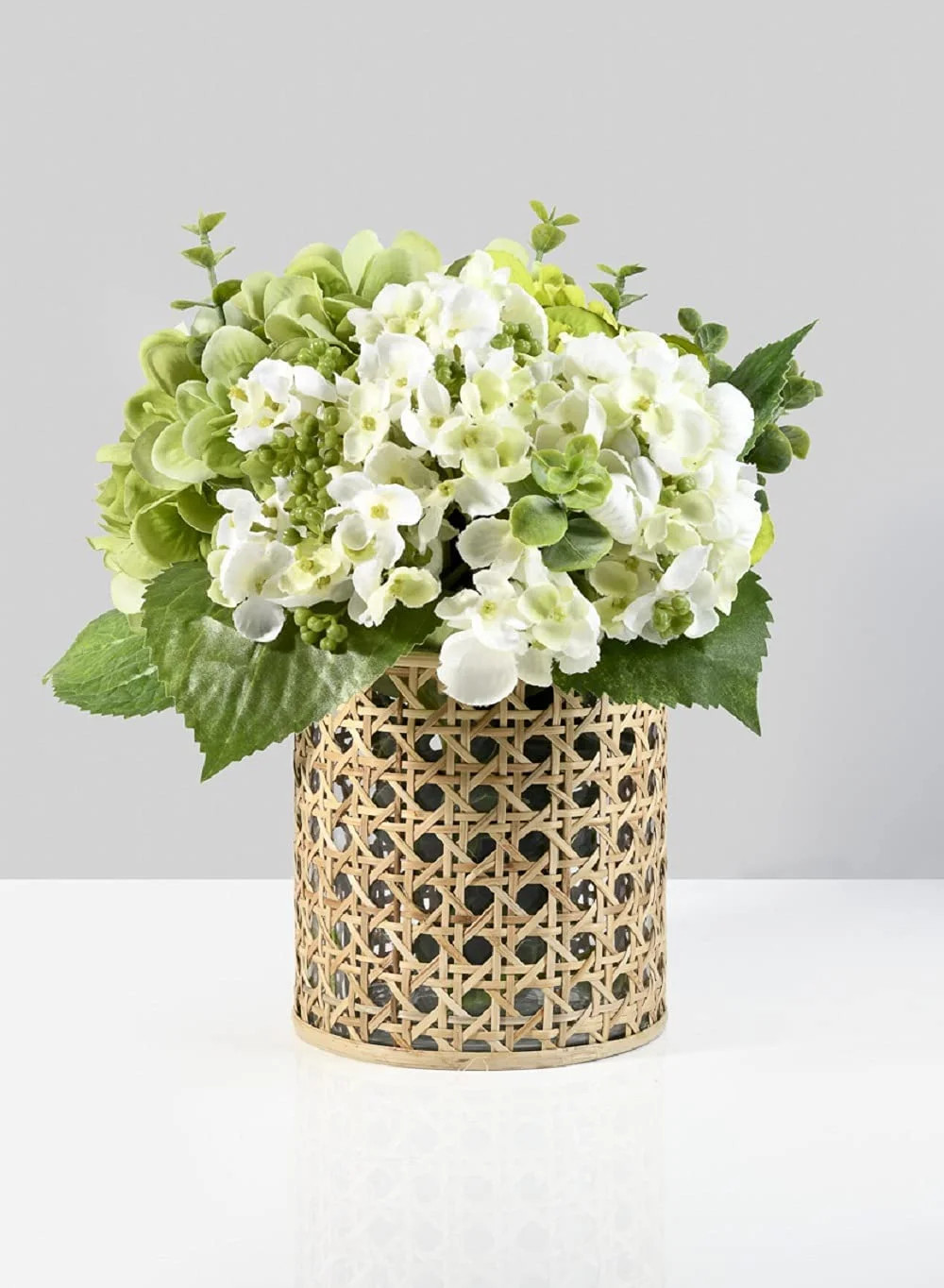 Serene Spaces Living Small Glass Hurricane Candle Holder Wrapped in Woven Rattan Cane, 6.25" Tall... | Walmart (US)