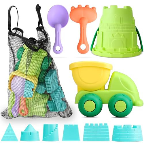 TOY Life Beach Toys for Toddlers Age 3-5, Sandbox Toy Building Sets with Sand Bucket Dump Truck and Waterproof Mesh Bag, Travel Sand Castle Toys for Kids | Amazon (US)