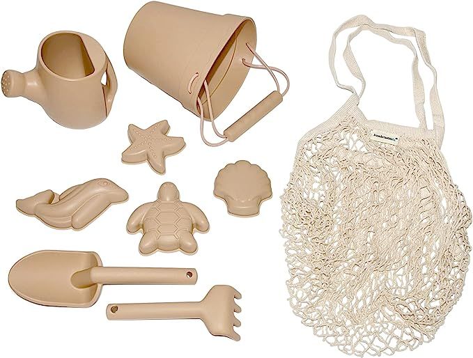 | Silicone Summer Beach Set XL | Toddler Sandbox Toys | + Beach Bag + Watering Can & Rake (Warm S... | Amazon (US)