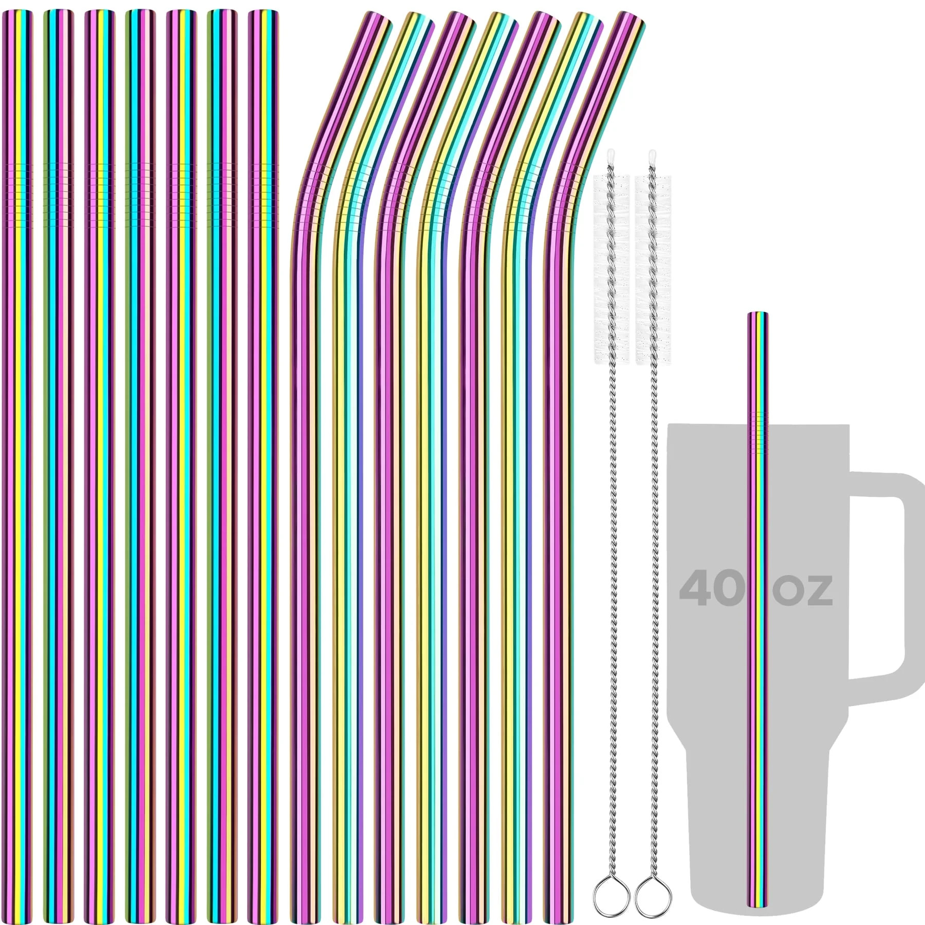 Tomorotec 40oz Straws, 14PCS Stainless Steel Replacement Straws Fit for Stanley 40oz Adventure Qu... | Walmart (US)