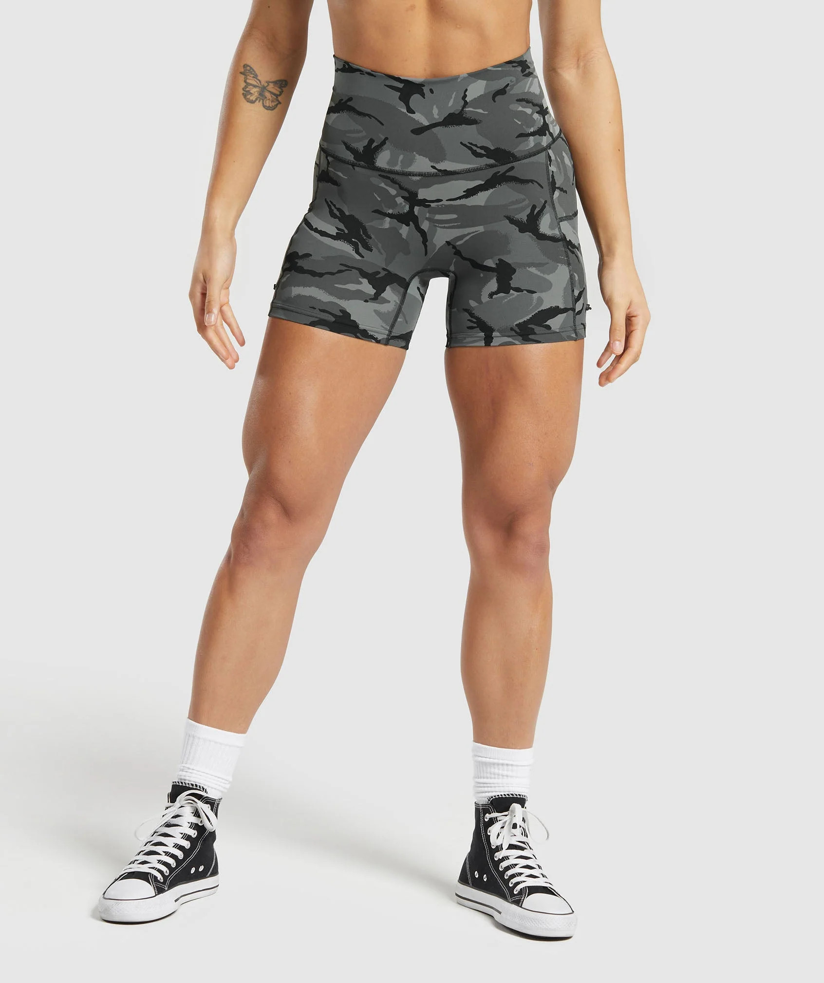 Gymshark Legacy Printed Shorts - Pitch Grey | Gymshark US