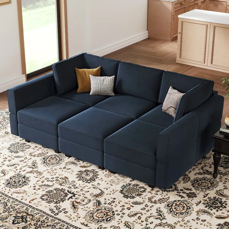 Jersi 7 - Piece Velvet Reclining Sectional | Wayfair North America