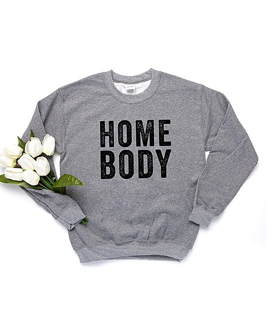Simply Sage Market Women's Sweatshirts and Hoodies Graphite - Graphite & Black 'Homebody' Sweatshirt | Zulily