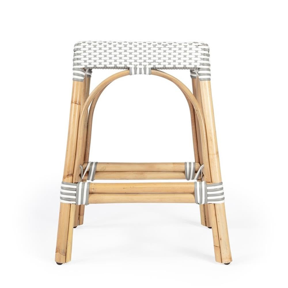 Home Square 3 Piece Rattan Counter Stool Set in Gray and White | Amazon (US)