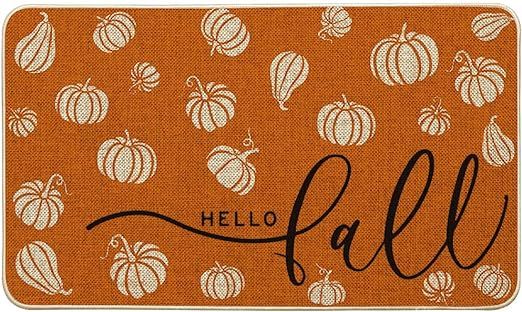 Artoid Mode Orange Pumpkin Hello Fall Doormat, Home Decor Low-Profile Switch Rug Door Mat Floor M... | Amazon (US)