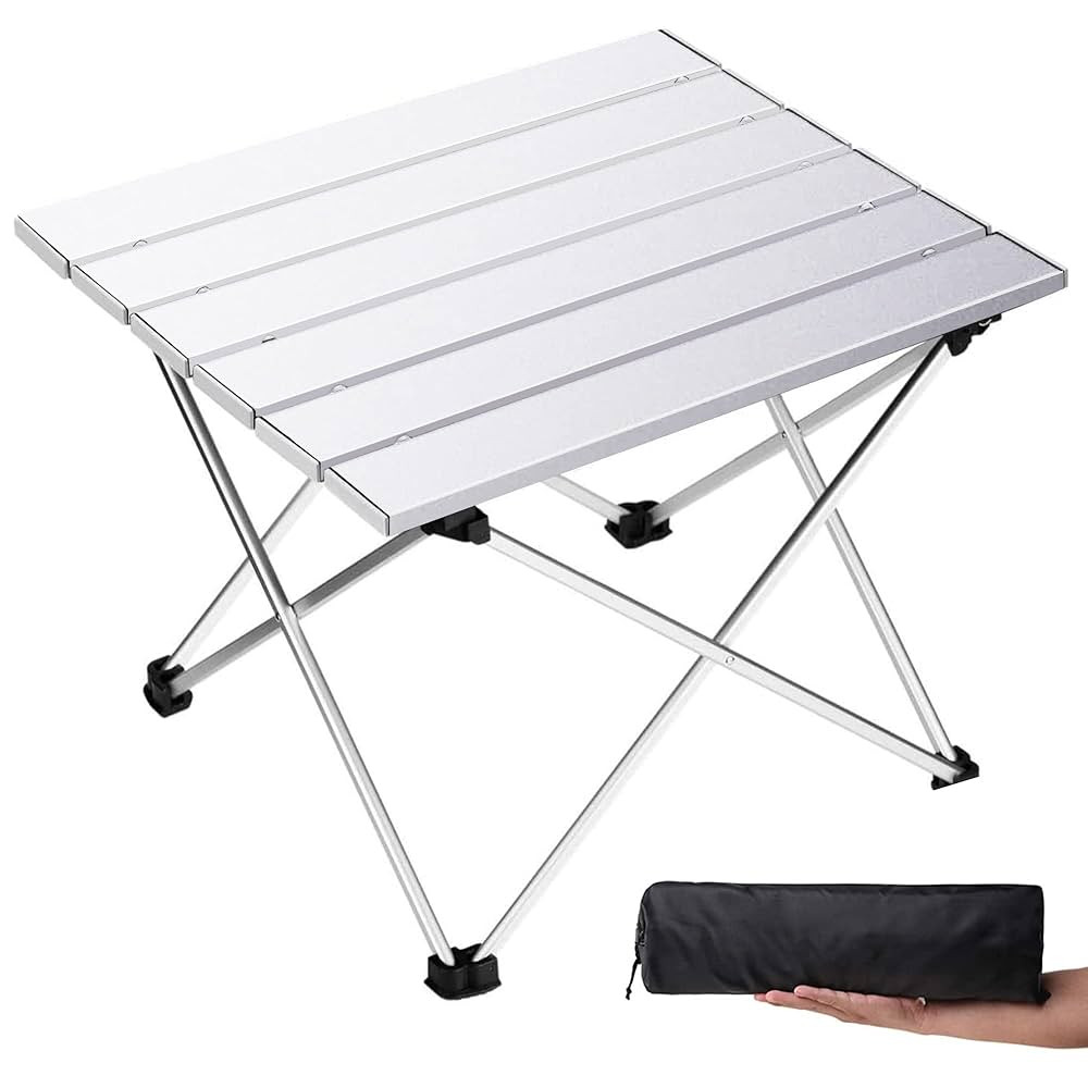 Grope Small Folding Camping Table with Aluminum Table Top, Beach Table for Sand with Carrying Bag... | Amazon (US)