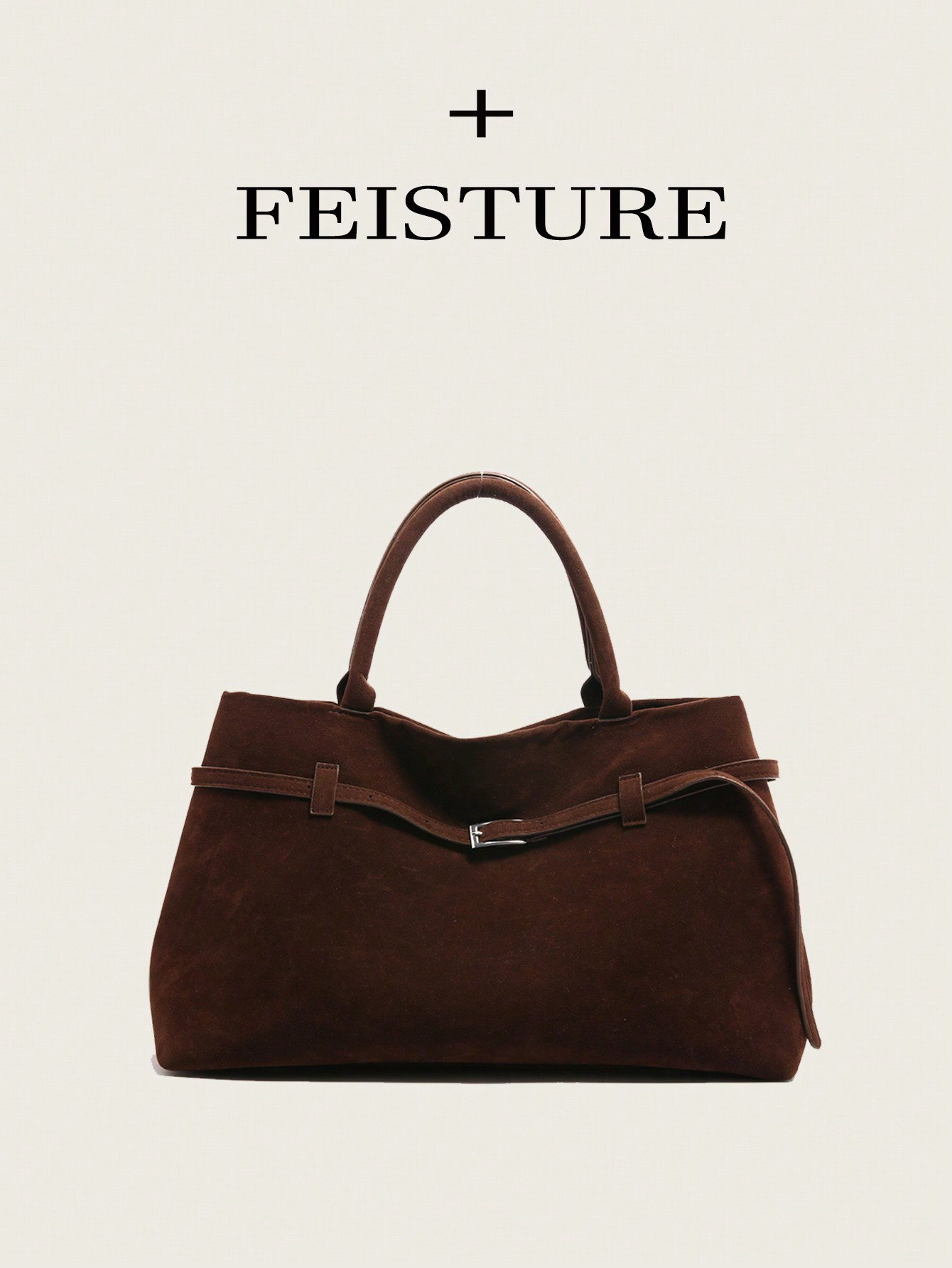 1pc Faux Suede Tote Bag, Large Capacity Solid Color Mature Elegant Women's Handbag, Vintage Brief... | SHEIN