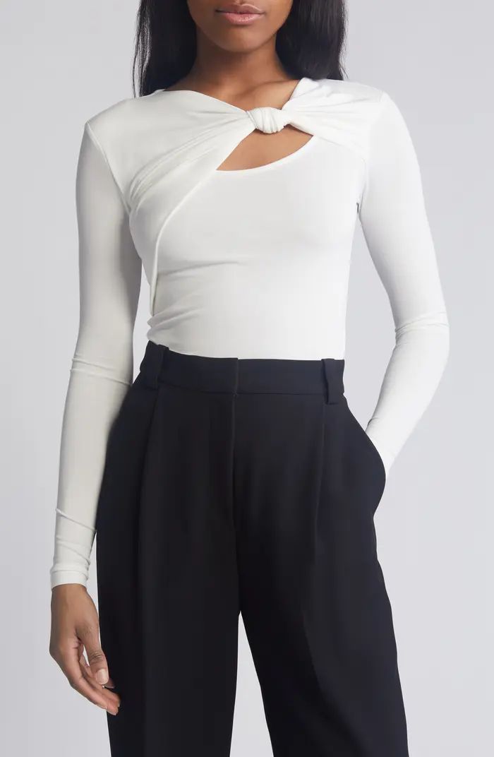 Thessa Knot Detail Long Sleeve Knit Top | Nordstrom